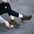 thumbnail image 6 of Fesfesfes Chelsea Boots Women High Heels Thick Heel Boots Fleece Pointed Toe Short Boots 7.5(40), 6 of 8