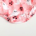thumbnail image 6 of qiiinnHk Halloween Outfits for Baby Girls Ghost Pumpkin Bubble Romper Short Sleeve Smocked Bodysuit with Headband Clothes 3-6 Months,Red, 6 of 7