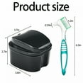 thumbnail image 2 of XIRQI 2026 New 2 Pack Denture Cup Denture Bath Holder Case with Strainer Basket,Dental Retainer Cleaner Case False Teeth Container Denture Bath Soaking Cup with 2 Brushes, 2 of 7
