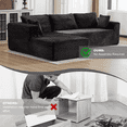 thumbnail image 4 of Spaco Compression Sectional Couch with Comfy Chaise, Boneless L Shape Sofa with Deep Seat, Minimalist Modular Couches Sleeper for Indoor as Living Room, Bedroom, Black, 4 of 7