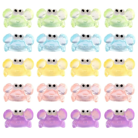 20Pieces Glowing Resins Crabs Miniature Figurine Mysterious Home Accent Gift