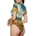 thumbnail image 2 of Fotbe Field Style Bicycle Young Sunflower Body de Mujer con Cuello Redondo y Mangas Cortas, Sin Mangas Ajustado, Suave, Cómodo y Básico-Large, 2 of 7