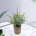 thumbnail image 2 of Plantas artificiales en maceta, pequeñas plantas falsas para decoración de oficina. Pequeño Eucalipto, 2 of 9