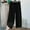 Black, variant on Women's Pants With Pockets And Elastic Waistband Under $10 Loose Fitting High Waisted Linen Wide Leg Long Pants Appear Slim And Color Pants