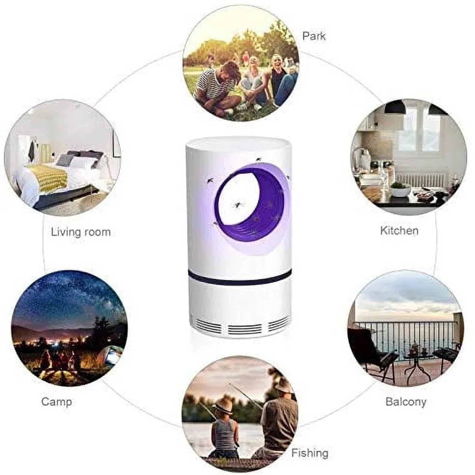 JIhuahe Mosquito Killer Indoor - USB Electric Trap with Suction Fan, No Zapper, Child Safe, Includes Adapter, Quiet Operation for Bedroom and Nursery, Home Essential