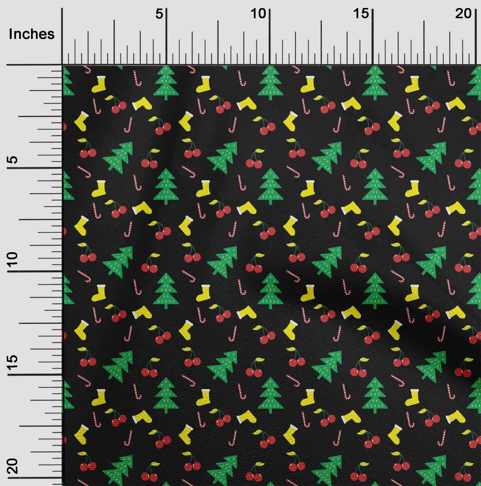 oneOone Polyester Spandex Black Fabric Merry Christmas Sewing Material Print Fabric By The Yard 56 Inch Wide-LW2