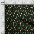 thumbnail image 1 of oneOone Viscose Jersey Black Fabric Merry Christmas Fabric For Sewing Printed Craft Fabric By The Yard 60 Inch Wide-Q54, 1 of 1