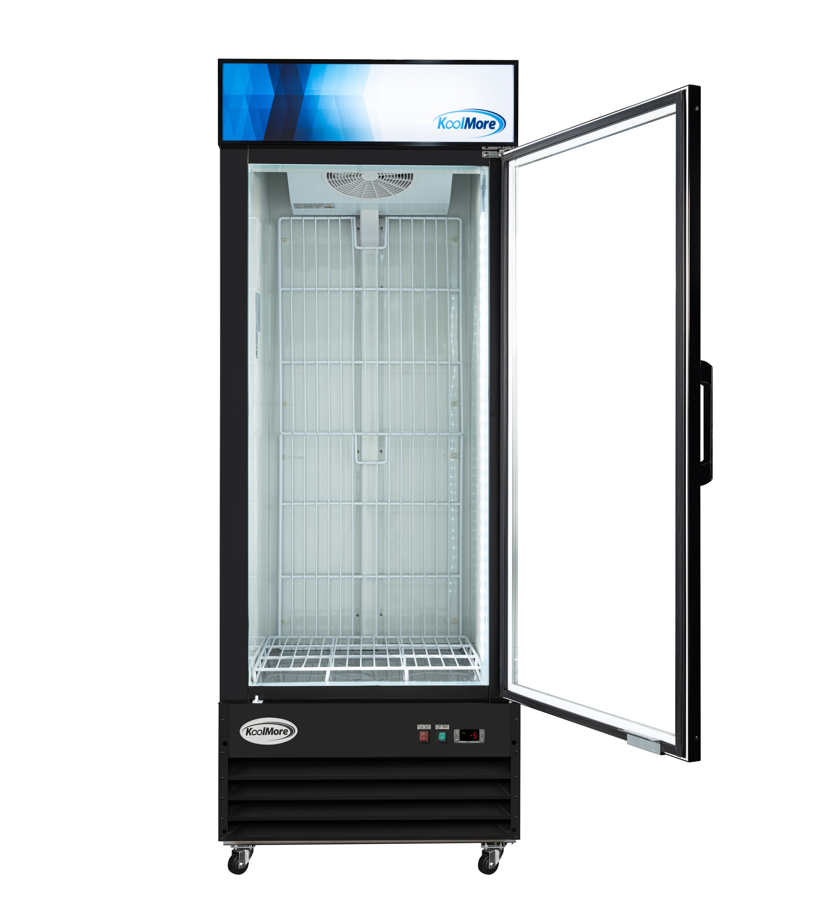 31 in. 25 cu. ft. Commercial Indoor Glass-Door Ice Merchandiser Freezer in Black (KM-IM31-1GD)