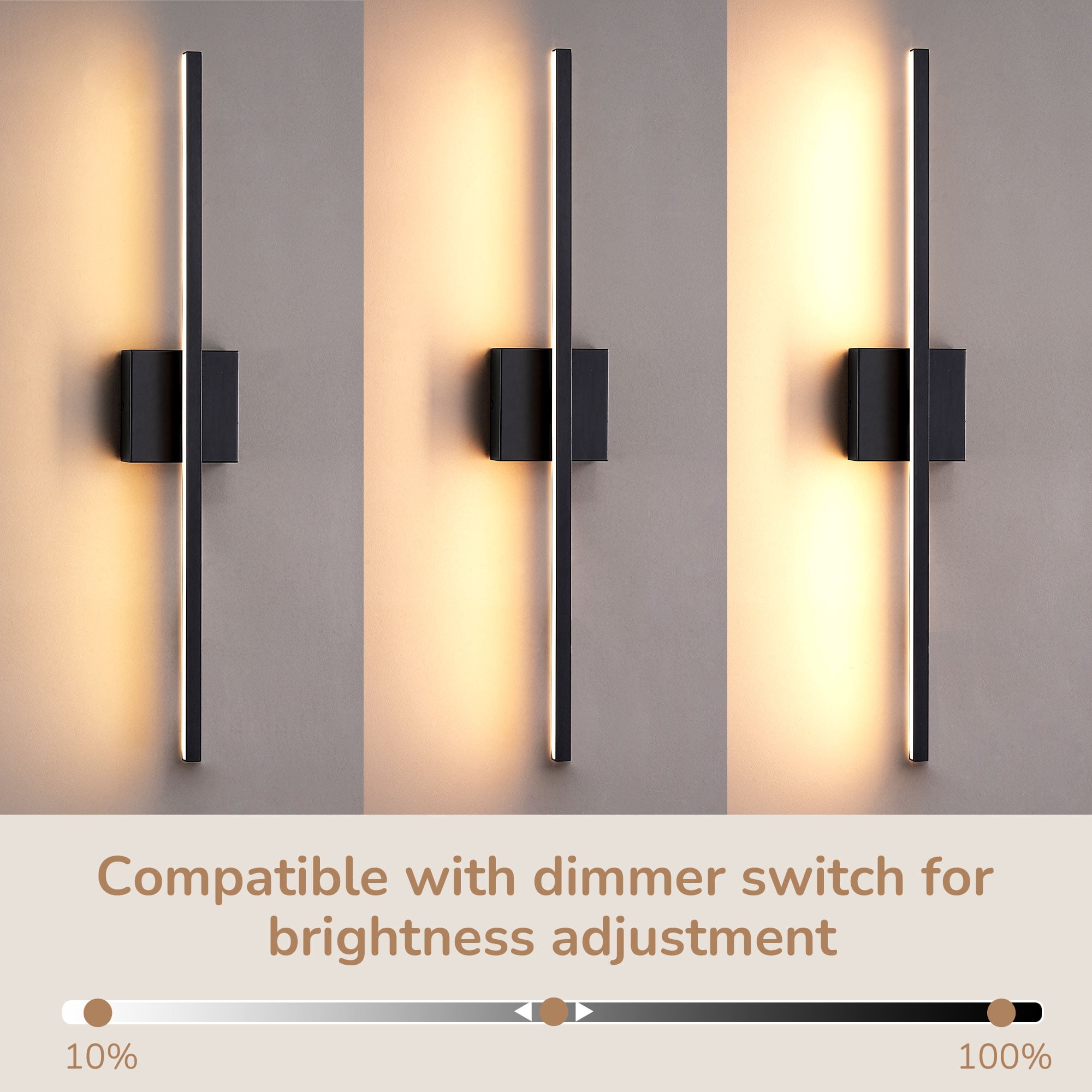 EDISHINE LED Bar Light Wall Mounted Vanity Lights for Bathroom Mirror,3000K Warm White 18 Watt
