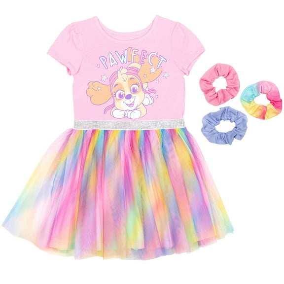 Paw Patrol Skye Toddler Girls Tulle Dress and Scrunchies Toddler to Little Kid