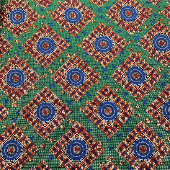 African Print Fabric Cotton Ankara 44 Inches Sold By The Yard (90124-2)