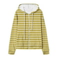 thumbnail image 4 of Scyoekwg Fall Jackets for Women Hooded Loose Zippered Drawstring Coats Sweatshirts Lightweight Long Sleeve Fall Coats Casual Trendy Striped Printed Jacket(Yellow,S), 4 of 6
