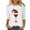 White, variant on Kaemgyyd Pajama Tops for Women Christmas Print 3/4 Sleeve Casual Loose Shirt Soft Comfy Crew Neck Sleepwear for Women