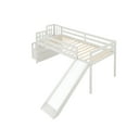 thumbnail image 5 of Loft Bed with Staircase, Storage, Slide, Twin size, Full-length Safety Guardrails, No Box Spring Needed, White, 5 of 6