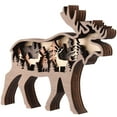 thumbnail image 2 of Decoración de alces de madera,Decoración de alces de Navidad Decoración de alces de Navidad de madera Adorno de alces Uso conveniente, 2 of 8