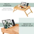thumbnail image 4 of Rossie Home Bamboo Bed Tray / Lap Desk with Phone Holder, Medium, Natural, 4 of 6