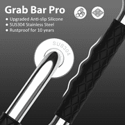 16 Inch Anti Slip Shower Grab Bar Handle, 2 Pack Safety Hand Rail Support,Chrome Stainless Steel Bathroom Grab Bar, Knurled Bathroom Balance Bar,Handicap Elderly Injury Senior Assist Bath Handle
