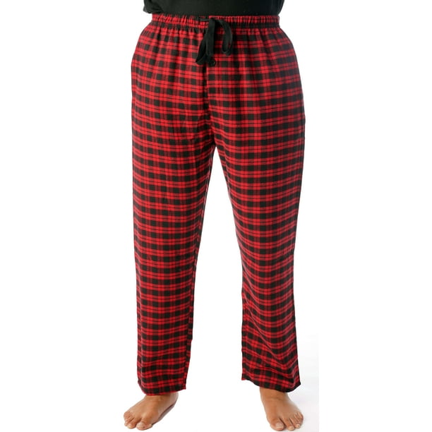 red and black plaid pajama joggers