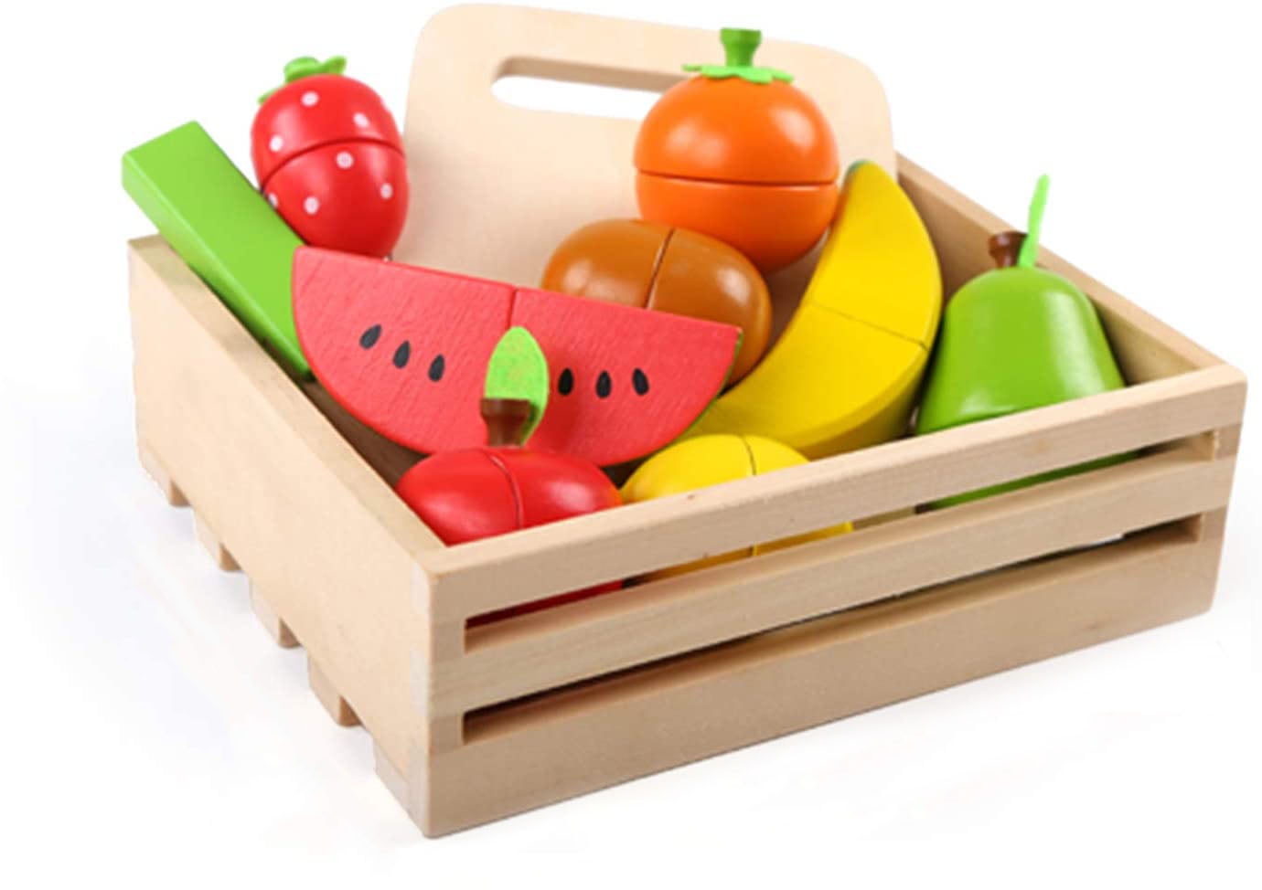 Kids Kitchen Fruit Vegetable Food Pretend Role Play Cutting Set Toys Wooden 