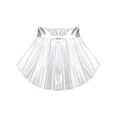 thumbnail image 6 of YiZYiF Girls Metallic Shiny Halter Crop Top with Pleated Skirt for Cheer Leader Modern Jazz Dance Wear Silver 14, 6 of 7