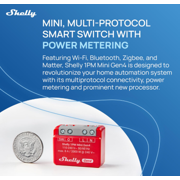 Shelly 1PM Mini Gen4 1PM Mini Gen4 Smart Relay: Wi-Fi and Zigbee Compatible Relay Module, Bluetooth Gateway with Shelly BLU