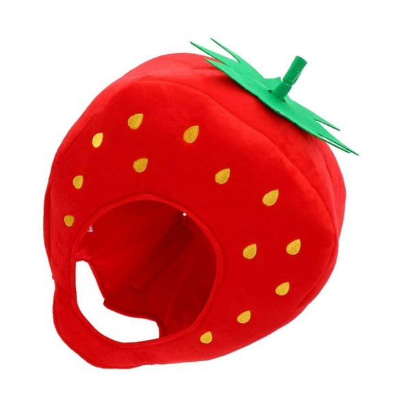 Plush Strawberry Hat Strawberry Headgear Dress Up Caps for Carnivals Halloween Costume Cosplay Party Cartoon Fruit Hat