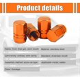 thumbnail image 3 of QODOLSI Pack-4 Tire Stem Valve Caps, 0.6" x 0.37" Leak-Proof Aluminum Alloy Tire Valve Cover for Cars SUVs Trucks (Orange), 3 of 5