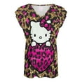 thumbnail image 4 of Hello Kitty Womens Summer Tops Ruffle Short Sleeve Tunic Tops V Neck Loose Fit Flowy T-Shirts, 4 of 7