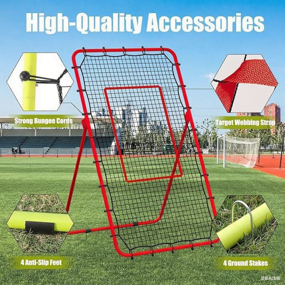 Hemousy Portable Volleyball Practice Net 7x4Ft, High-Density PE Rebounder Net with Non-Slip Feet for Indoor Outdoor