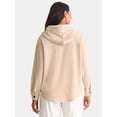 thumbnail image 4 of Time and Tru Women's and Women's Plus Ribbed Shirt Jacket with Hood, Sizes XS-4X, 4 of 6