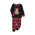 thumbnail image 4 of Pijama navideño a juego con estampado de alces: camisa de manga larga y pantalón a cuadros. Ropa de estar por casa suave., 4 of 9