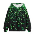 thumbnail image 2 of Sudadera con capucha para niños, camiseta de manga larga con estampado del Día de San Patricio para niños y mayores, sudadera con capucha para niña, parte superior de poliéster., 2 of 5