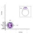 thumbnail image 3 of ANGARA Natural Rectangular Cushion 4.6 ct Amethyst Split Shank Ring in 14K White Gold for Women (Size-12x10mm) | February Birthstone, Anniversary, Jewelry Gift for Women | Natural Amethyst Ring, 3 of 8