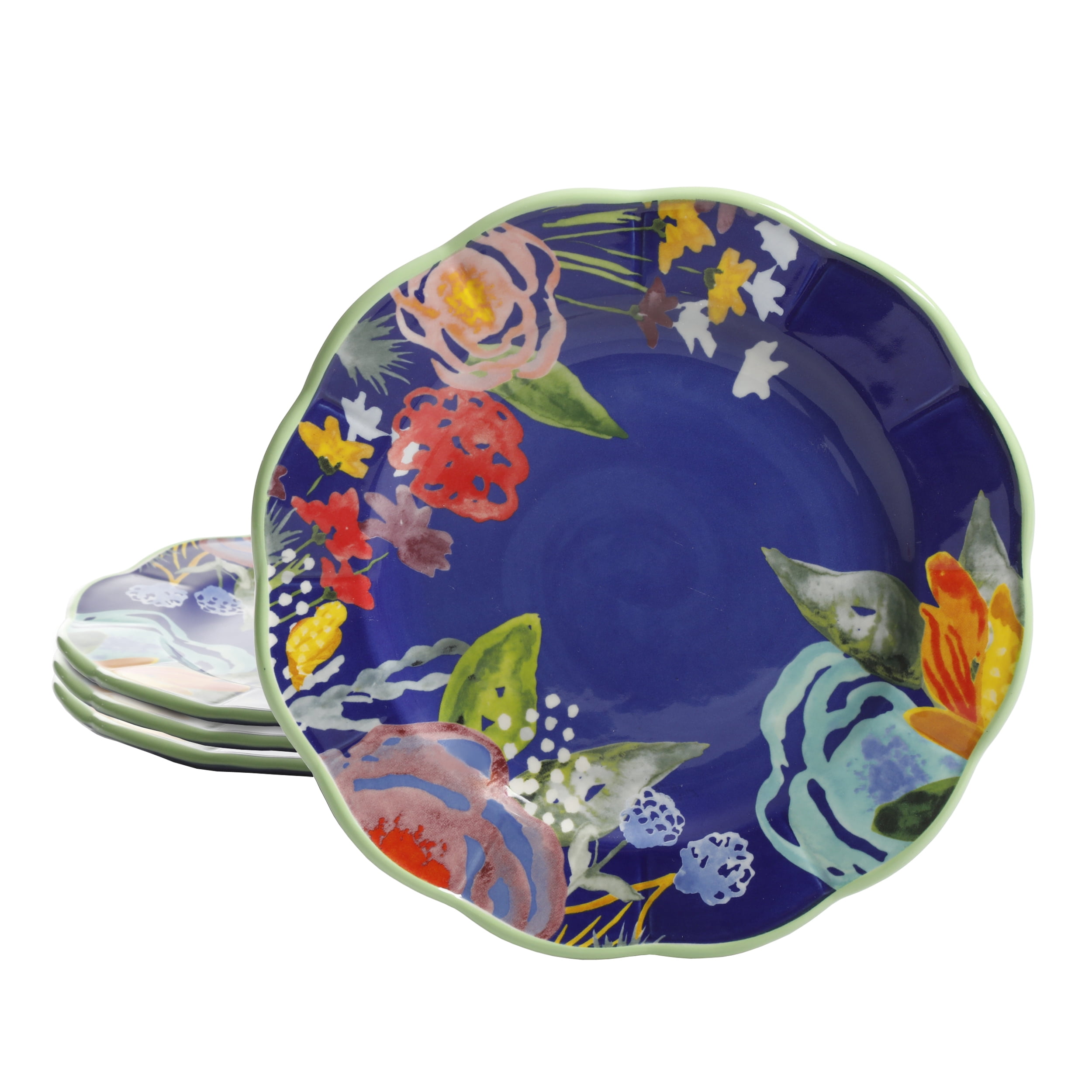 The Pioneer Woman Celia Salad Plate, Blue, Set of 4