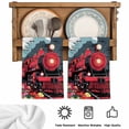 thumbnail image 5 of Red Trains Kitchen Towels Set of 2, Shabby Chic Cartoon Retro Flowers Artwork Absorbent Dish Towels for Kitchen, Microfiber Hand Towel, Quick Drying Tea Towel for Cleaning Decorative Dishcloths, 5 of 7