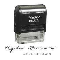 Printtoo Personalized Black Self Inking Custom Custom Signature Rubber Stamper-58 x 22 mm