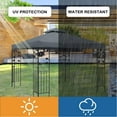 LELINTA 10x10 FT Gazebo Replacement Canopy Top Cover Double Tiered