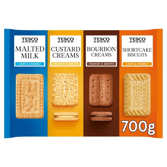 Tesco Variety Pack Biscuits 700G, Imported from Britain