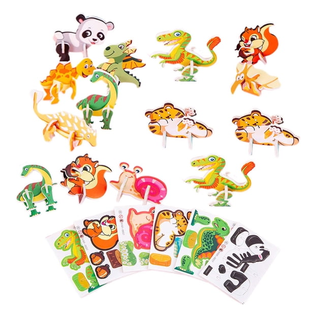 Rompecabezas de dibujos animados 3D, juguete para niños en edad preescolar, actividades de aprendizaje hechas a mano, habilidades motoras, regalos úni animal