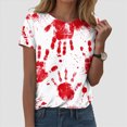 thumbnail image 2 of Towmus Halloween Tshirt Women Graphic Tees Loose Fit Casual Crew Neck Short Sleeve Tops, 2 of 6