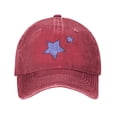 thumbnail image 1 of ZICANCN Purple Star Casquette de Baseball Réglable Femmes, Chapeaux pour Hommes Adulte Lavé Coton Denim Baseball Caps Mode Rouge, 1 of 6