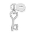 thumbnail image 5 of 14k White Gold Polished Moveable Lock and Heart Key Charm Pendant, 5 of 5