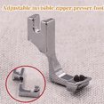 thumbnail image 6 of Growment Adjustable Invisible Zipper Presser Foot Sewing Machine Presser Foot, 6 of 6