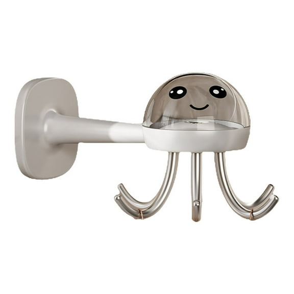 vnanda Kitchen Utensil Hook Jellyfish Hanger with 6 Hooks Rotatable Wall Mount Utensil Organizer Space-saving Utensil Organizer