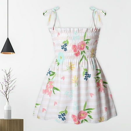 

XMMSWDLA Toddler Girl Clothes Kids Baby Girl Summer Seaside Beach Dress Sling Skirt Floral Skirt Discount Clearance