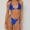 Blue, variant on Top-kevin Bikini Sets for Women Two Piece Swimsuit Metal Decor String Adjustable Triangle Top Swim Wear