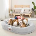 thumbnail image 2 of Human Dog Bed for People Adults, Giant Bean Bag Bed with Blanket 72"x48"x10", Washable Faux Fur Nap Bed Adult Oval for People ShopWise Round, 2 of 6
