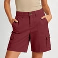 thumbnail image 2 of RQYYD Women's High Waist Cargo Shorts Button Closure Casual Summer Quick Dry Outdoor Trousers with Pockets, 2 of 7