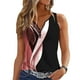 thumbnail image 1 of Camiseta sin mangas con cuello en V para mujer, informal, elegante, con estampado de moda, sin mangas, para citas, fiesta en la playa, 1 of 5