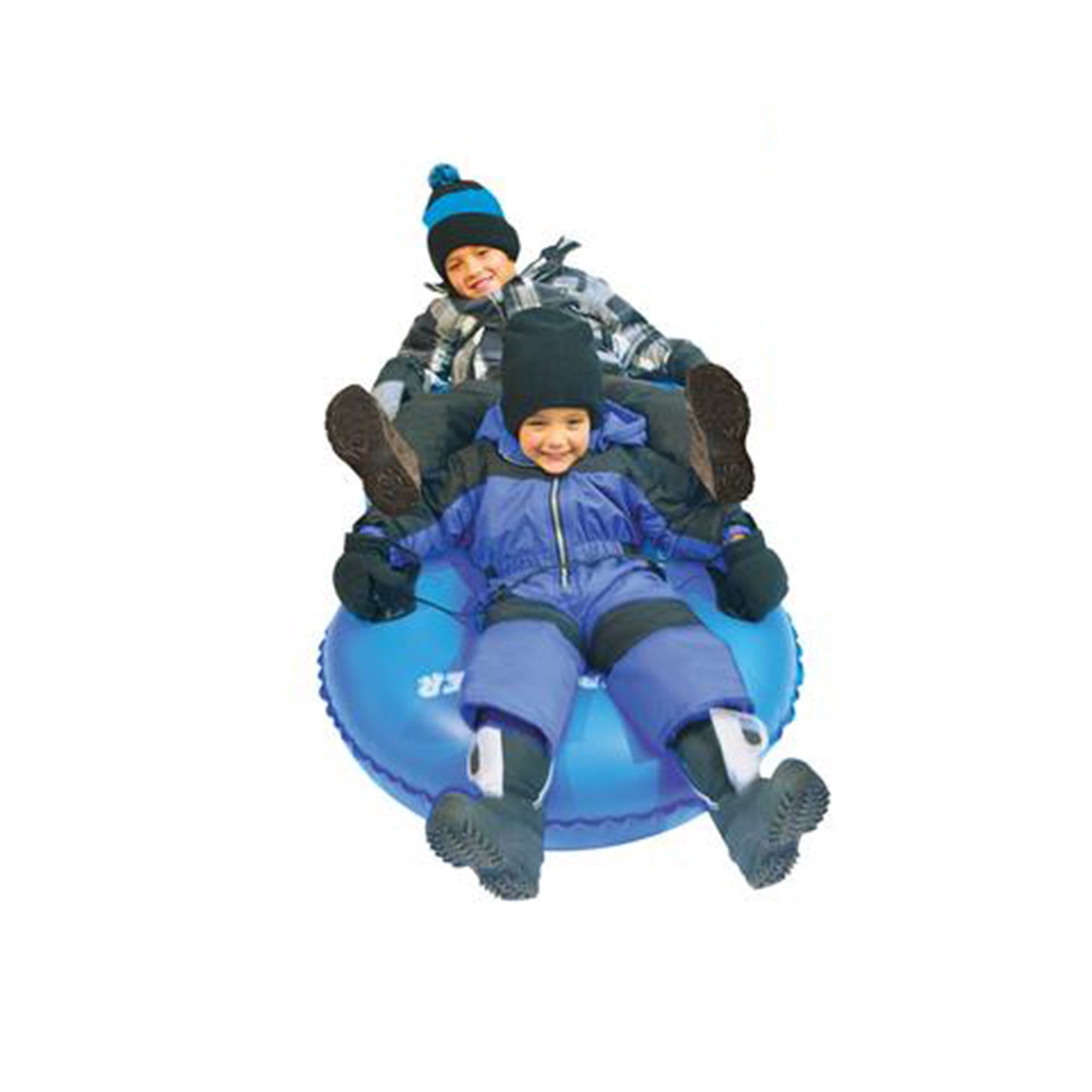 Slippery Racer AirDual Inflatable Snow Tube Sled for 2 Riders, Blue